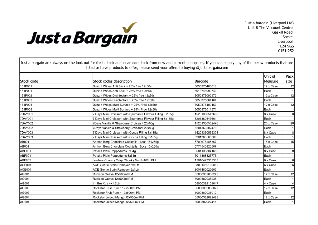 Stock Barcodes List.Xlsx