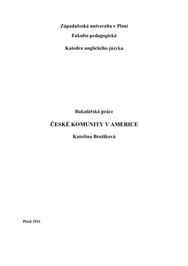 České Komunity V Americe