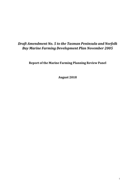 Draft Amendment No. 5 to the Tasman Peninsula and Norfolk Bay Marine Farming Development Plan November 2005