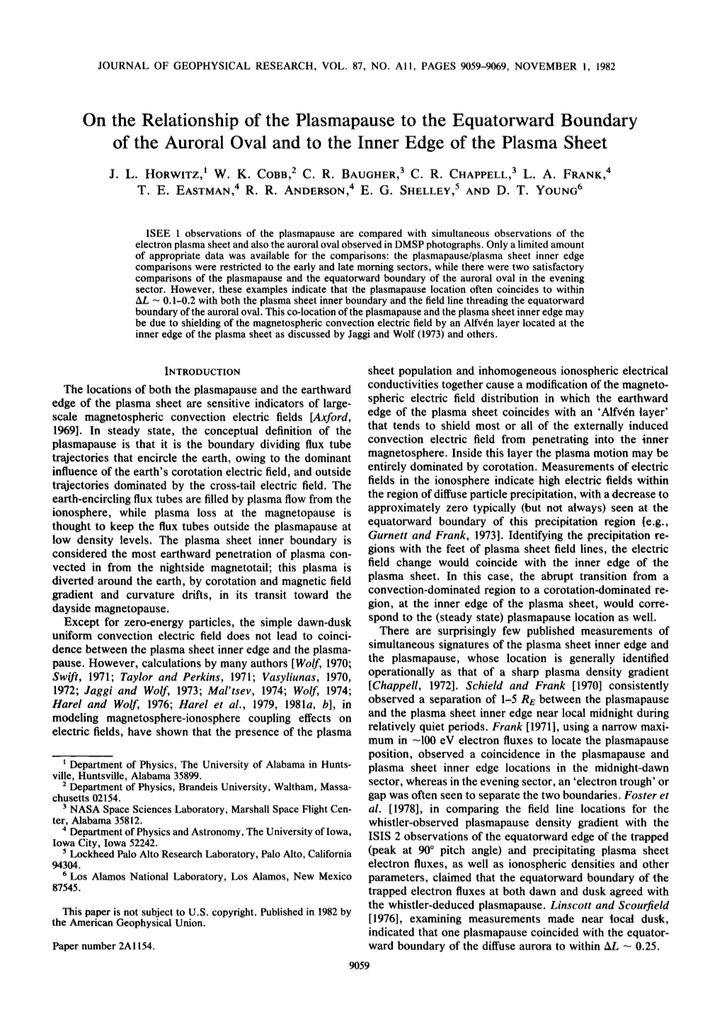 On the Relationship of the Plasmapause to the Equatorward