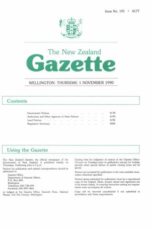 The New Zealand Azette