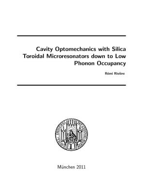 Cavity Optomechanics with Silica Toroidal Microresonators Down to Low Phonon Occupancy