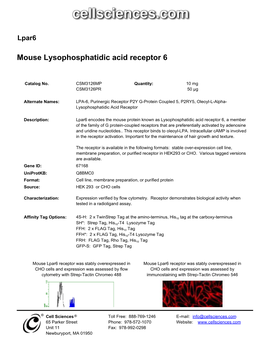 Mouse Lysophosphatidic Acid Receptor 6