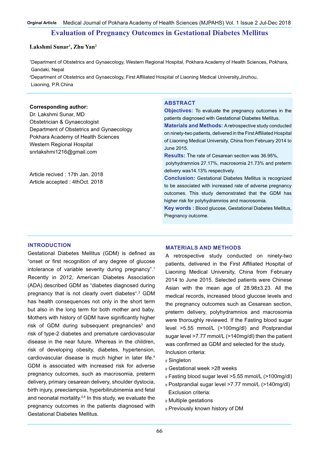 Evaluation of Pregnancy Outcomes in Gestational Diabetes Mellitus