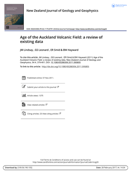Age of the Auckland Volcanic Field: a Review of Existing Data