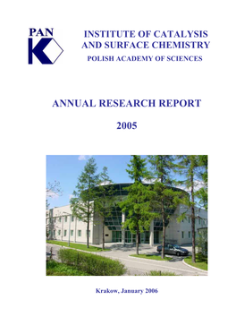 Annual Research Report 2005