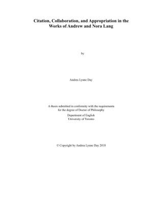 Citation, Collaboration, and Appropriation in the Works of Andrew and Nora Lang