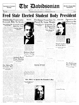 Fred Stair Elected Student Body President