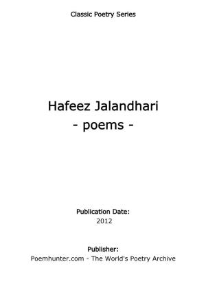 Hafeez Jalandhari - Poems