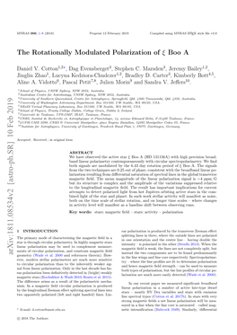 The Rotationally Modulated Polarization of Ξ Boo A