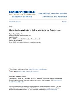 Managing Safety Risks in Airline Maintenance Outsourcing