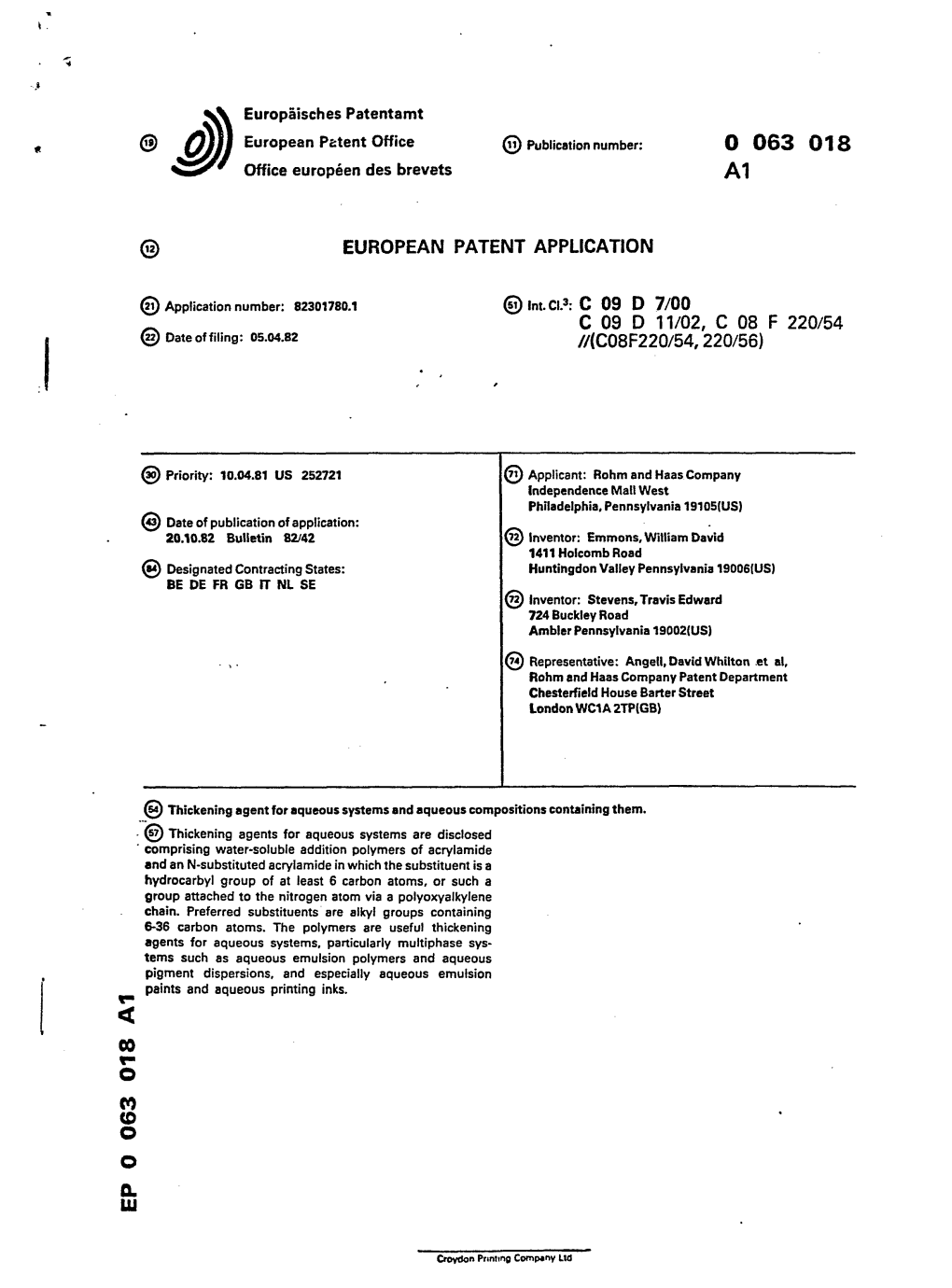 Thickening Agent for Aqueous Systems and Aqueous Compositions Containing Them