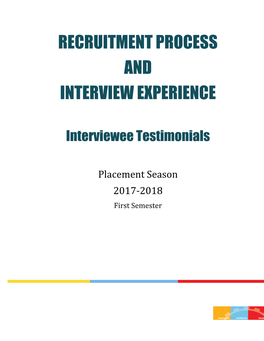 Recruitment Process and Interview Experience