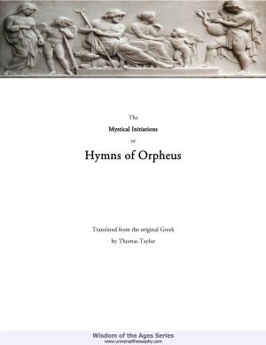 The Mystical Initiations Or Hymns of Orpheus