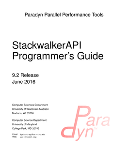 Stackwalkerapi Programmer's Guide