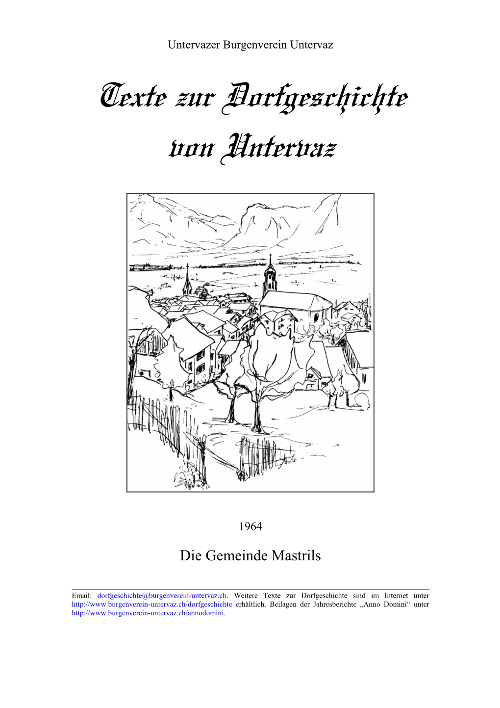 Texte Zur Dorfgeschichte Von Untervaz