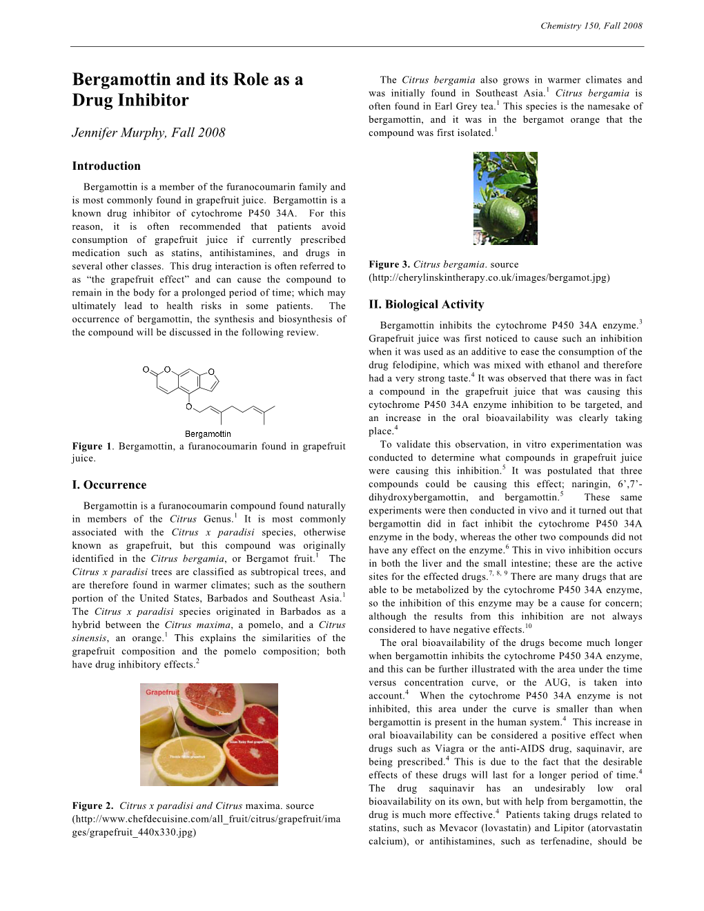 Bergamottin and Its Role As a Drug Inhibitor