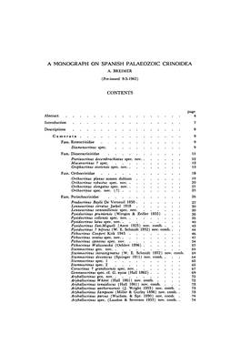 Monograph on Spanish Palaeozoic Crinoidea