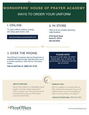Ways to Order Your Uniform Worshipers' House Of