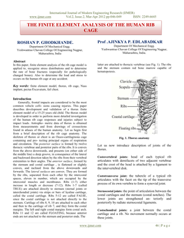 The Finite Element Analysis of the Human Rib Cage