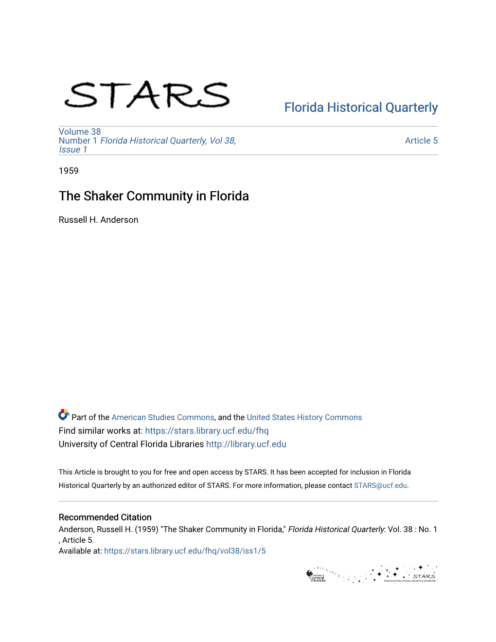 The Shaker Community in Florida