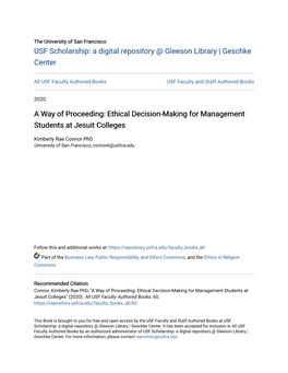 A Way of Proceeding: Ethical Decision-Making for Management Students at Jesuit Colleges