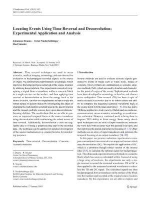 Locating Events Using Time Reversal and Deconvolution: Experimental Application and Analysis