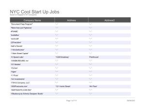 NYC Cool Start up Jobs Based on Mapped in NY Companies