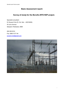 Survey of Study for the Borutho MTS NDP Project