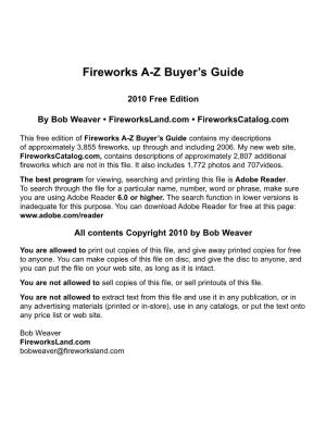 Fireworks A-Z Buyer's Guide
