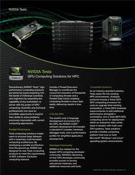Nvidia Tesla Product Overview
