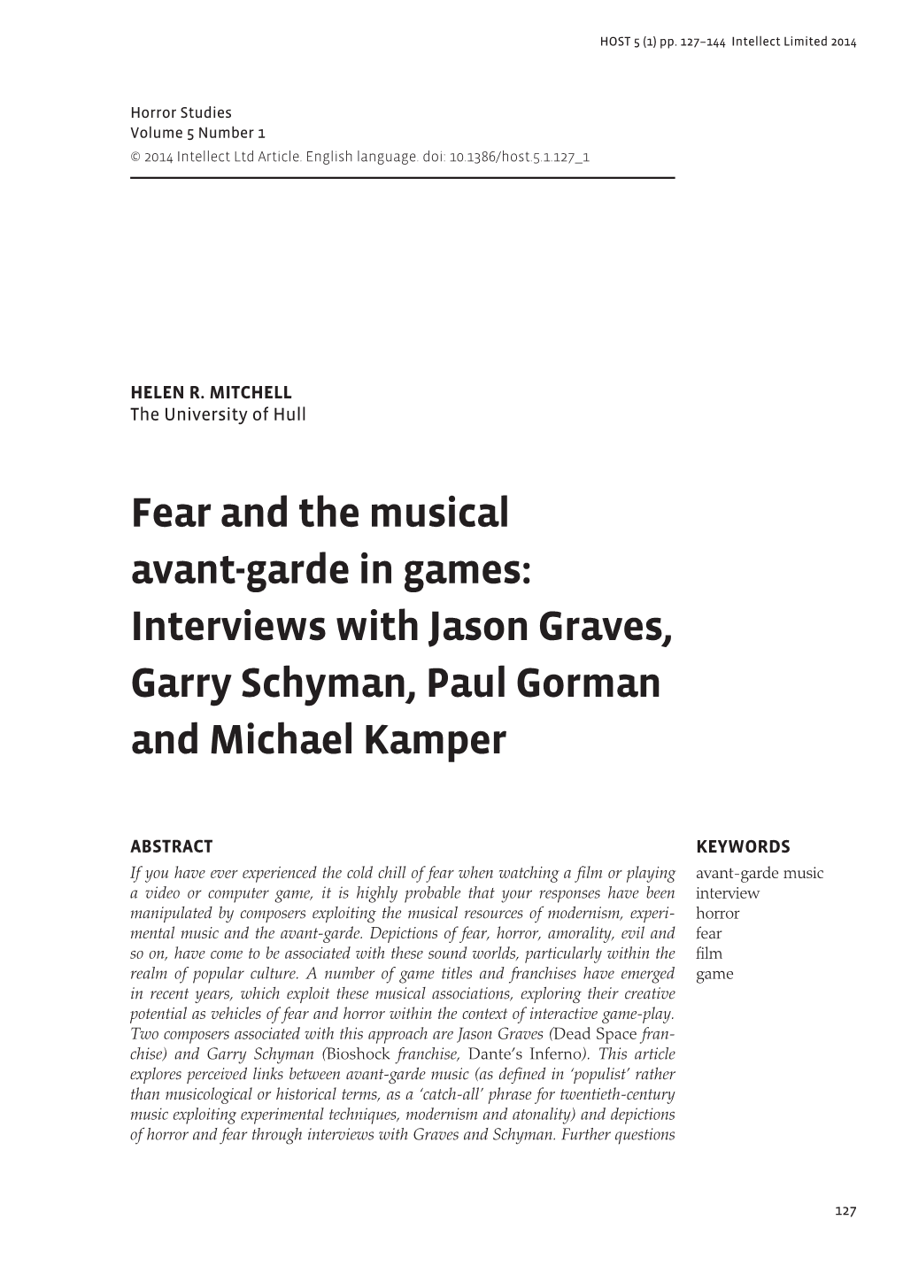 Interviews with Jason Graves, Garry Schyman, Paul Gorman and Michael Kamper
