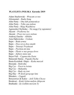 Playlista Polska Karaoke Super Start 2019