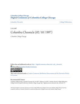 Columbia Chronicle (02/10/1997) Columbia College Chicago