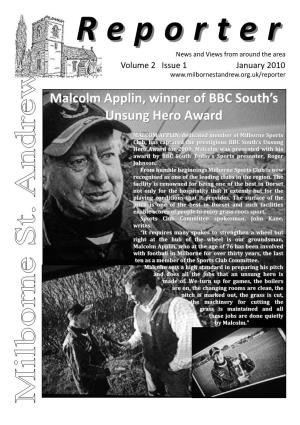 Malcolm Applin, Winner of BBC South's Unsung Hero Award