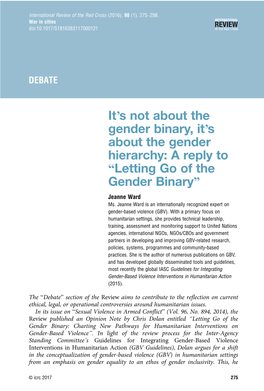 Letting Go of the Gender Binary” Jeanne Ward Ms