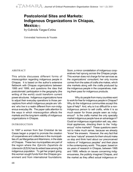 Indigenous Organizations in Chiapas, Mexico[1] by Gabriela Vargas-Cetina