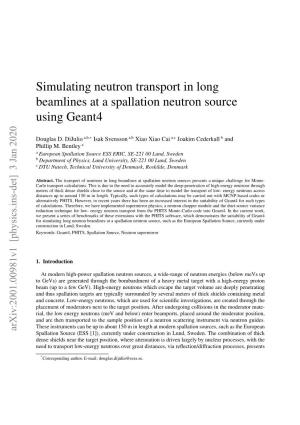 Simulating Neutron Transport in Long Beamlines at a Spallation Neutron Source Using Geant4