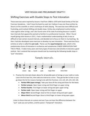 Shifting Exercises with Double Stops to Test Intonation