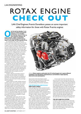 Rotax Engine Check out LAA Chief Engineer, Francis Donaldson, Passes on Some Important Safety Information for Those with Rotax 9-Series Engines