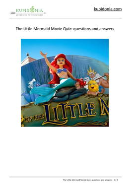 The Little Mermaid Movie Quiz: Questions and Answers