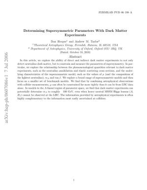 Determining Supersymmetric Parameters with Dark Matter