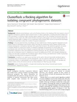 A Flocking Algorithm for Isolating Congruent Phylogenomic Datasets