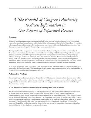 The Breadth of Congress' Authority to Access Information in Our Scheme