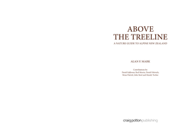 Above the Treeline a Nature Guide to Alpine New Zealand