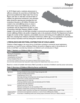 2019 Findings on the Worst Forms of Child Labor: Nepal