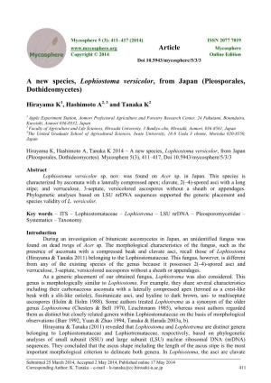 Pleosporales, Dothideomycetes)
