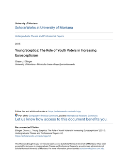 The Role of Youth Voters in Increasing Euroscepticism