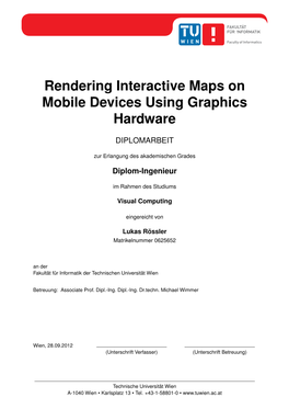 Rendering Interactive Maps on Mobile Devices Using Graphics Hardware
