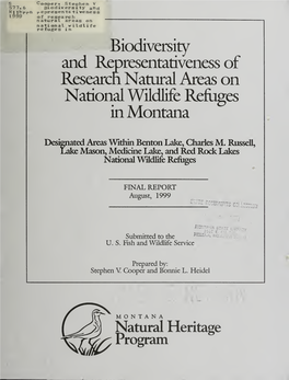 Biodiversity and Representativeness of Research Natural Areas on National Wildlife Refoges in Montana